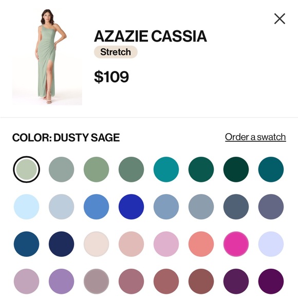 Azazie Dusty Sage One Shoulder Gown - Picture 12 of 12